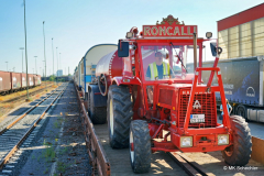 Entladung Zirkuswagen am Bahnhof Kornwestheim (Archiv N-News.de)