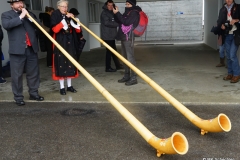 Begrüßung auf der Diavolezza durch ein Alphornbläser-Duo aus dem nahen Samedan