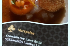 Gang des "Klassischen Menü" Radio Ton Gourmetpalast 2018: Schwäbische Saure Rädle,