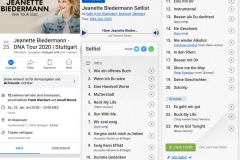 Jeanette Biedermann. Setlist by setlist.fm