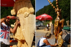 Holz-Schnitzer Ernst Schnöller bei der Arbeit