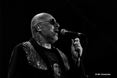 Engelflügel am Revers und Caravaggios Medusa auf dem Shirt - Mario Biondi
