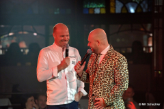 Luke Dimon im Gespräch mit Sternekoch Hans-Harald Reber aus „Rebers Pflug“ in Schwäbisch Hall