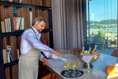 Meet & Greet an der Rooftop Bar im Balaustine mit Generalmanager Stefan Welti, Radisson Blu Hotel